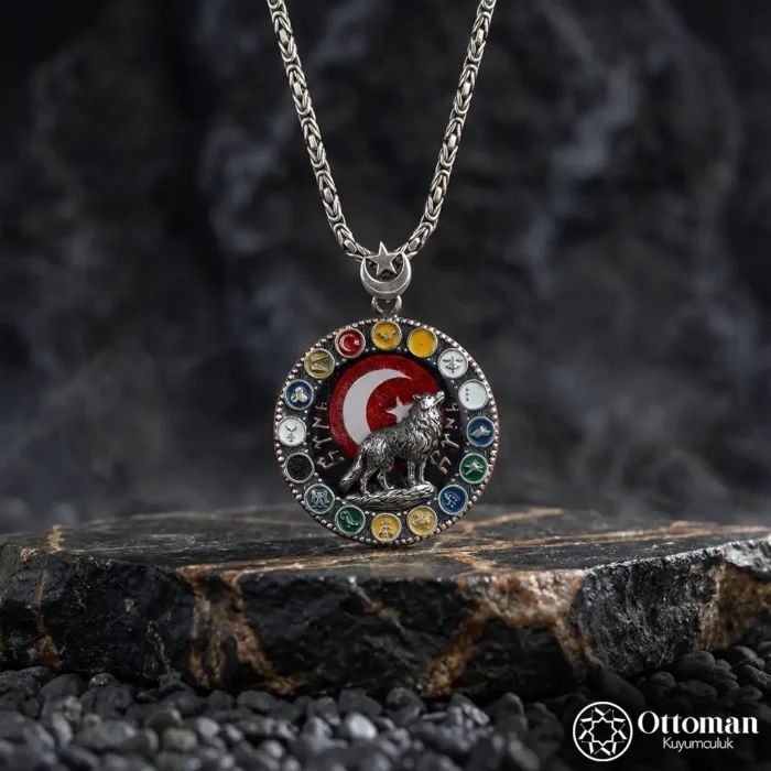 Bozkurt Gümüş Erkek Madalyon Kolye