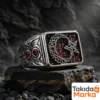 Mikro Taşlı Ay Yıldızlı Gümüş Yüzük