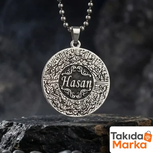 Kişiye Özel İsimli Madalyon Gümüş Erkek Kolye