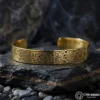 1-163.webp Gravür Gümüş Erkek Kelepçe Bileklik Gold Kaplama