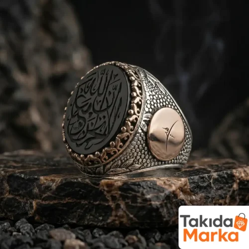 Tevhid Mührü AKİK Taş Yazılı Gümüş Yüzük
