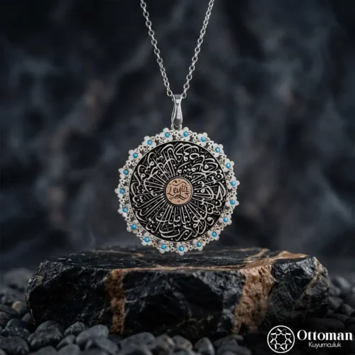 İsimli Mikro Taşlı Gümüş Kadın Kolye