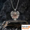 Kanatlı Kurt Figürlü 925 Ayar Gümüş Kişiye Özel Madalyon