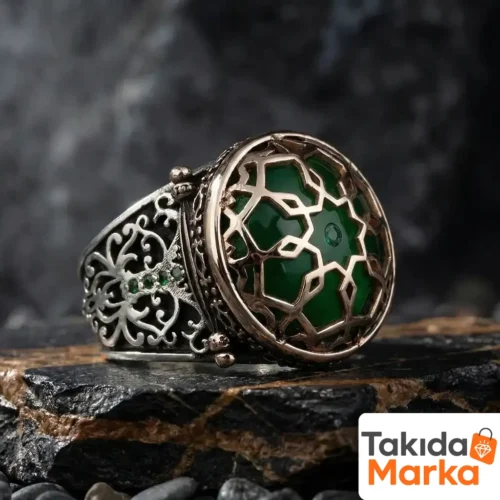 Özel Tasarım Kafes Model Gümüş Erkek Yüzük
