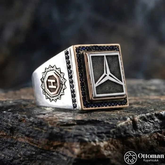 Mercedes Model Gümüş Erkek Yüzük