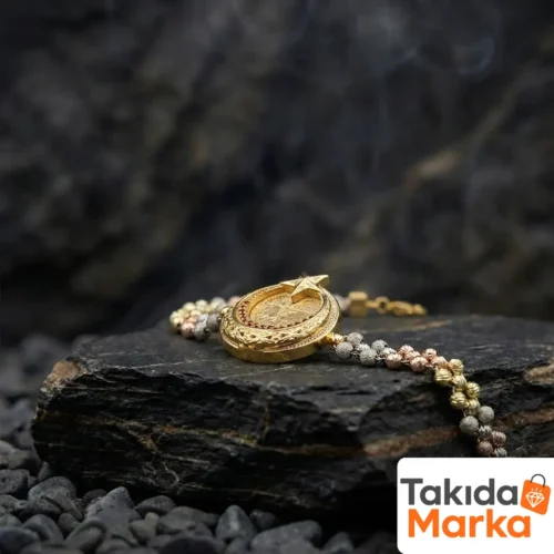 1-80-1.webp Ay Yıldız Gold Kaplama Gümüş Kadın Bileklik