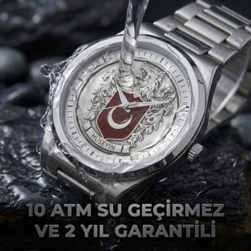 Türk Arması Gümüş Kadranlı Kol Saati
