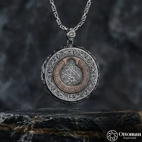 Koruma Dualı Gümüş Madalyon Kolye