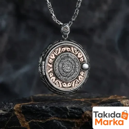 Kapaklı Koruma Dualı Gümüş Madalyon Kolye