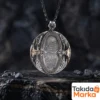 Nas Felak İşlemeli Gümüş Madalyon Kolye