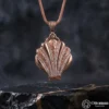 Midye Taşlı Kapaklı Rose Renk Gümüş Kadın Kolye