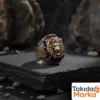 Aslan Motifli Gümüş Erkek Yüzük