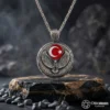 Ayyıldızlı Kartal Gümüş Erkek Kolye