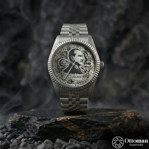 "Atatürk" Gümüş Kadranlı Kadın Kol Saati