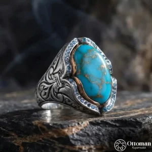 Firuze Taşlı Erkek Yüzükleri