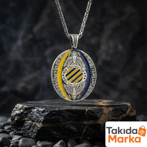 Kişiye Özel Renkli Gümüş Erkek Kolye