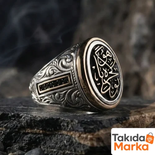 Buda Geçer Yahu Oval Gravürlü Gümüş Erkek Yüzük