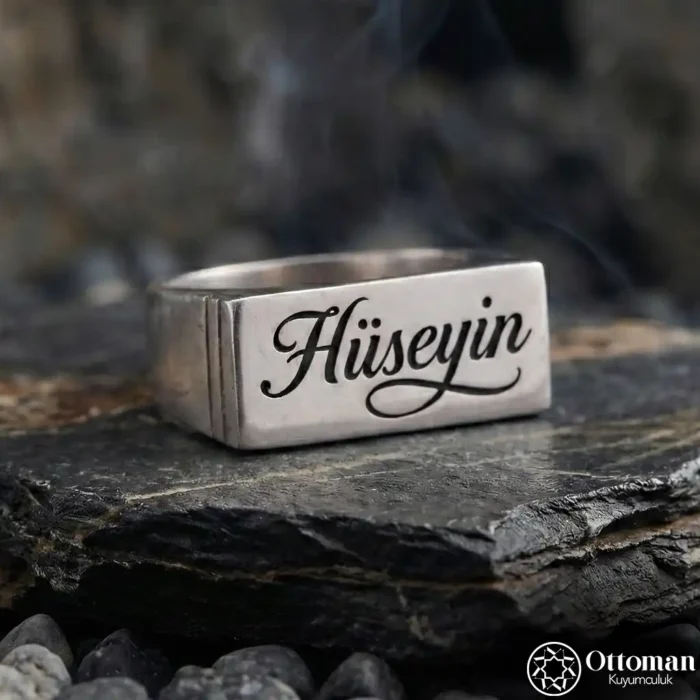 İsimli Sade Kasa Gümüş Yüzük