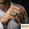 Selçuklu Kartalı Harfli Gümüş Yüzük