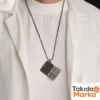 3 Kapaklı Gümüş Erkek Kolye