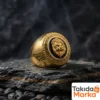 Gold Kaplama Aslan Gümüş Erkek Yüzük