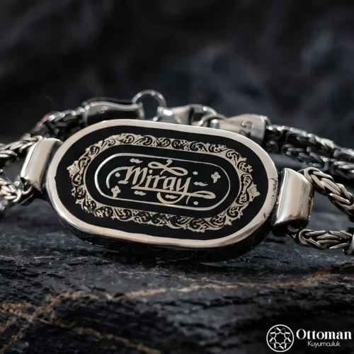 İsimli Gümüş Erkek Bileklik