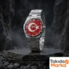 Fosforlu Ay Yıldızlı Gümüş Kadranlı Kol Saati