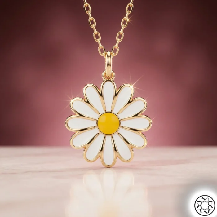 Rose Papatya Kadın Gümüş Kolye