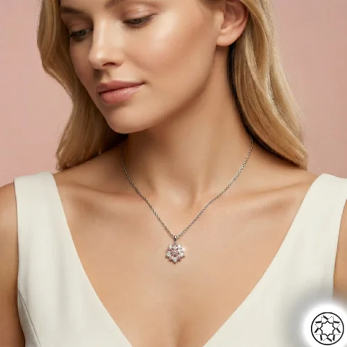 Gemini_Generated_Image_btrjzybtrjzybtrj.webp Pembe Çiçek Kadın Gümüş Kolye Modeli