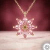 Gemini_Generated_Image_jd6h07jd6h07jd6h.webp Pembe Çiçek Kadın Gümüş Kolye Modeli