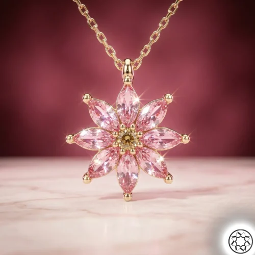 Gemini_Generated_Image_jd6h07jd6h07jd6h.webp Pembe Çiçek Kadın Gümüş Kolye Modeli