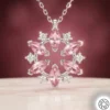 Gemini_Generated_Image_n30wxdn30wxdn30w.webp Pembe Çiçek Kadın Gümüş Kolye