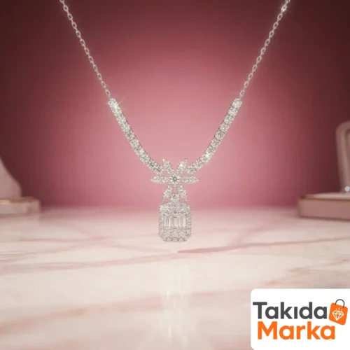 925 Ayar Gümüş Baget Kesim Kadın Kolye