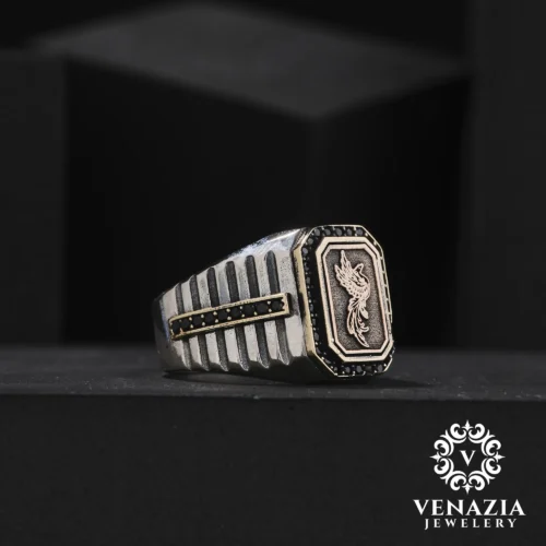 VENAZIA-14-AGUSTOS-20230332.webp Anka Kuşu Gümüş Erkek Yüzük