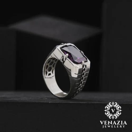 VENAZIA-14-AGUSTOS-20230492.webp Ametist Taşlı Gümüş Yüzük