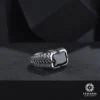 Oniks Taşlı Gümüş Erkek Yüzük