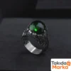 Sarmaşık Yeşil Taşlı Gümüş Yüzük