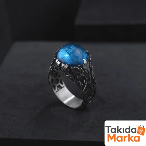 Sarmaşık Akuamarin Taşlı Gümüş Yüzük