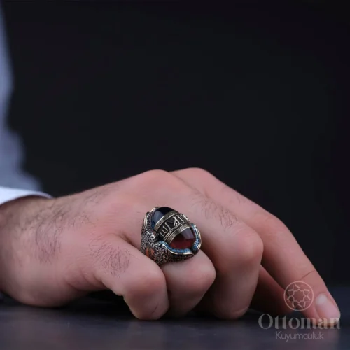 Endülüs Model Özel Tasarım Gümüş Erkek Yüzük