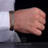 Gravür Gümüş Erkek Kelepçe Bileklik