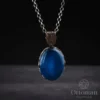 Kehribar Taşlı Üçlü Örme Gümüş Kadın Set