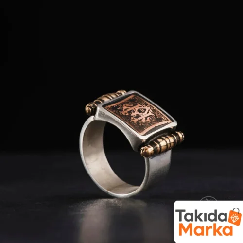 Harf Tasarımlı Gümüş Erkek Yüzük