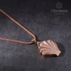 Midye Taşlı Kapaklı Rose Renk Gümüş Kadın Kolye