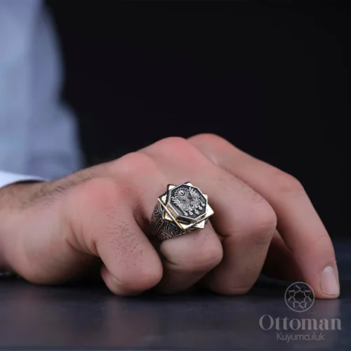 Osmanlı Sancağı Gümüş Erkek Yüzük