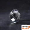 Özel Tasarım Beyaz Zirkon Taşlı Gümüş Erkek Yüzük