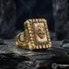 1 Aslan Figürlü Gold Kaplama Gümüş Yüzük
