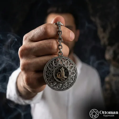 Tuğra Telkari Gümüş Anahtarlık