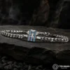 1 Bordo Mavi Gümüş Erkek Bileklik