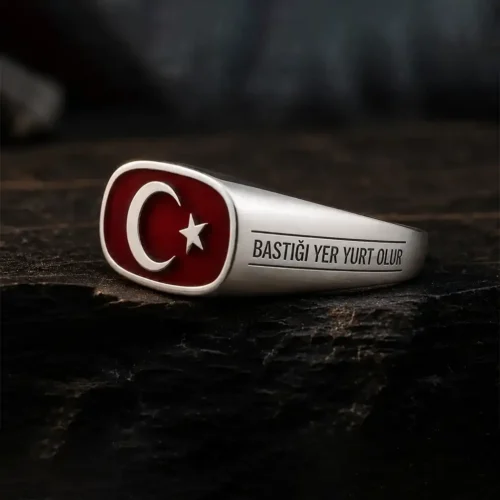 Türk Balası Ay Yıldızlı Gümüş Yüzük