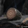 2 Dokulu İnşirah Yazılı Gümüş Erkek Yüzük